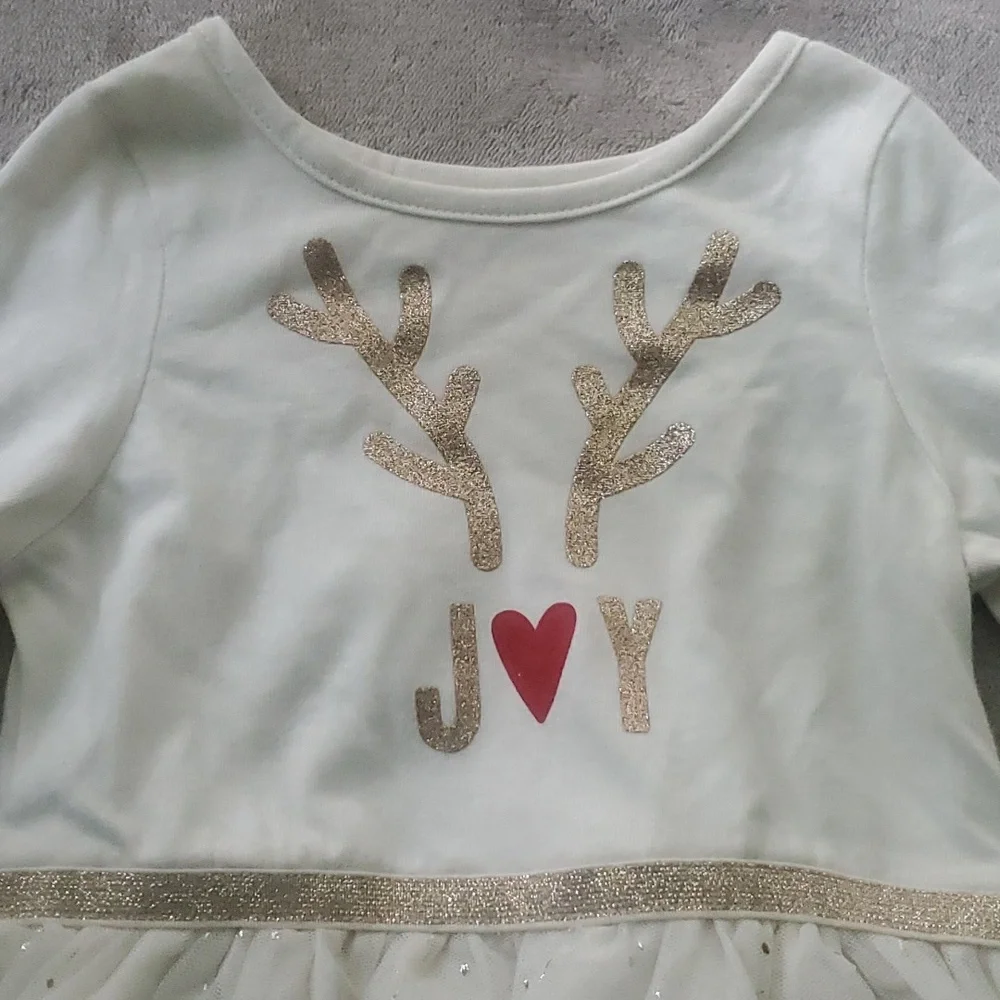 NWT Cat and Jack Festive Deer Antler Joy Dress - Picture 2 of 10